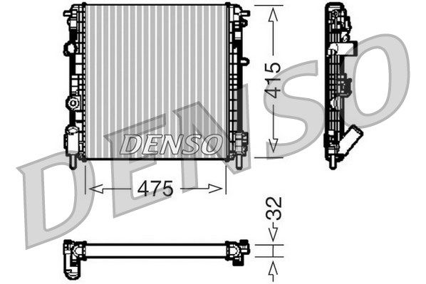 DENSO radiatorius, variklio aušinimas DRM23014