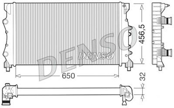 DENSO radiatorius, variklio aušinimas DRM23025