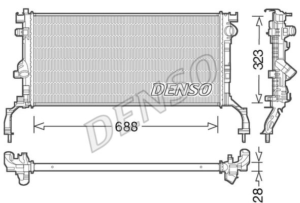 DENSO radiatorius, variklio aušinimas DRM23038