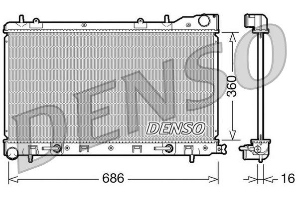 DENSO radiatorius, variklio aušinimas DRM36001