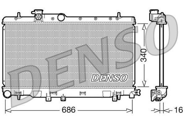 DENSO radiatorius, variklio aušinimas DRM36006