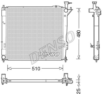 DENSO radiatorius, variklio aušinimas DRM41015