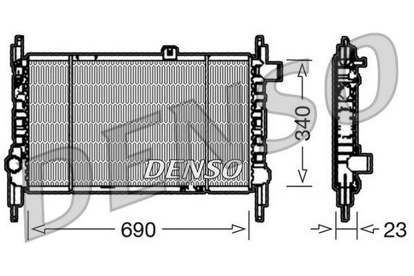 DENSO Радиатор, охлаждение двигателя DRM44003