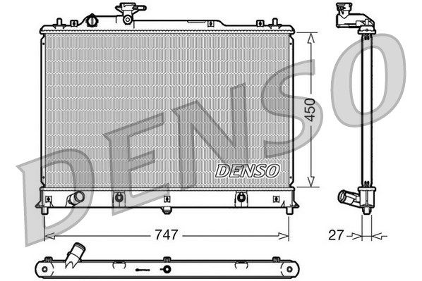 DENSO Радиатор, охлаждение двигателя DRM44025