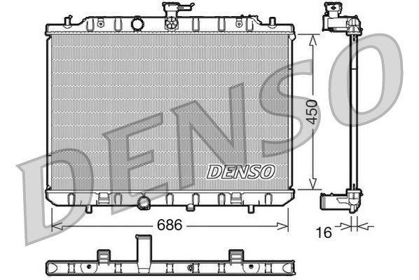 DENSO radiatorius, variklio aušinimas DRM46006