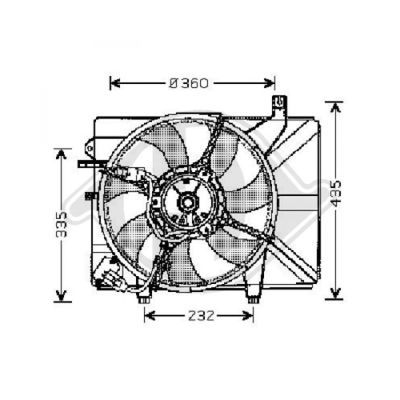 DIEDERICHS ventiliatorius, radiatoriaus 6805101