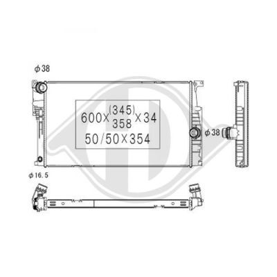 DIEDERICHS Радиатор, охлаждение двигателя DCM1599
