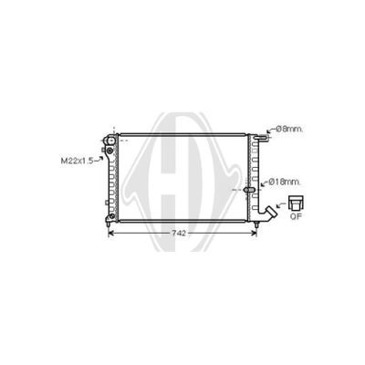 DIEDERICHS Радиатор, охлаждение двигателя DCM1708