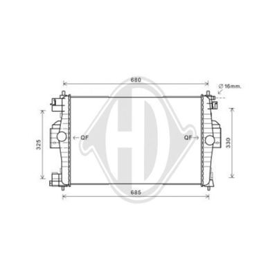 DIEDERICHS Радиатор, охлаждение двигателя DCM1740