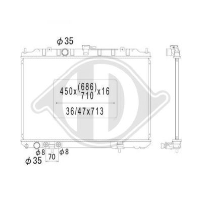 DIEDERICHS Радиатор, охлаждение двигателя DCM1839
