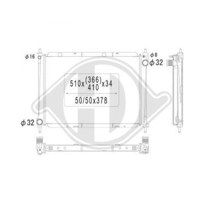 DIEDERICHS Радиатор, охлаждение двигателя DCM1850