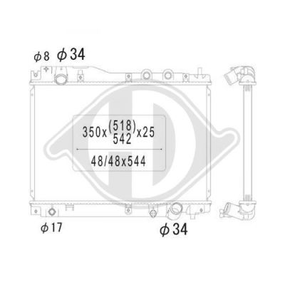 DIEDERICHS Радиатор, охлаждение двигателя DCM2188