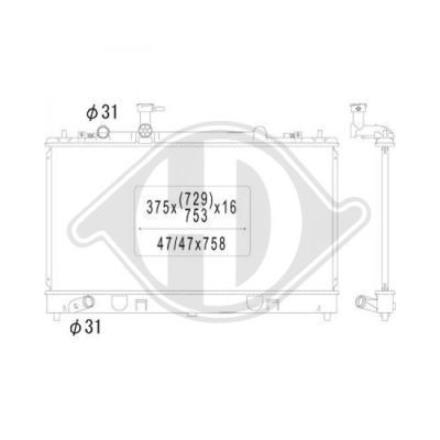 DIEDERICHS Радиатор, охлаждение двигателя DCM2251