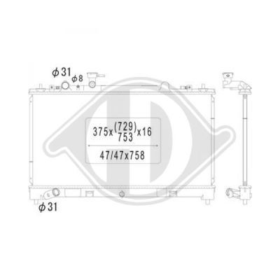 DIEDERICHS Радиатор, охлаждение двигателя DCM2269