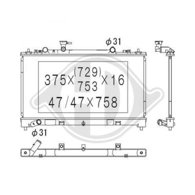 DIEDERICHS Радиатор, охлаждение двигателя DCM2273