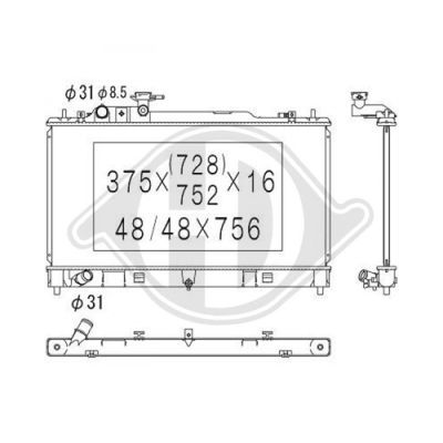 DIEDERICHS Радиатор, охлаждение двигателя DCM2274