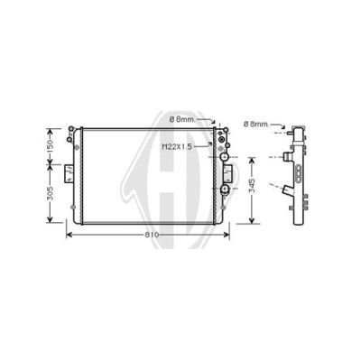 DIEDERICHS Радиатор, охлаждение двигателя DCM2292