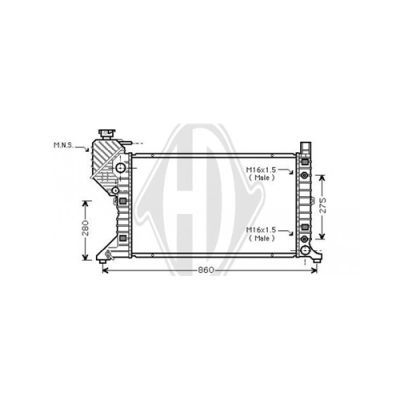DIEDERICHS Радиатор, охлаждение двигателя DCM2408