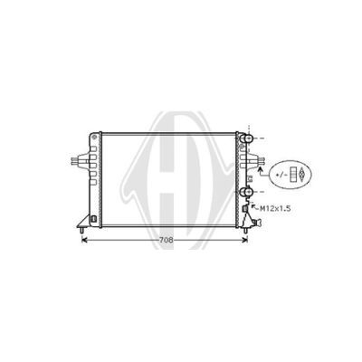 DIEDERICHS Радиатор, охлаждение двигателя DCM2680
