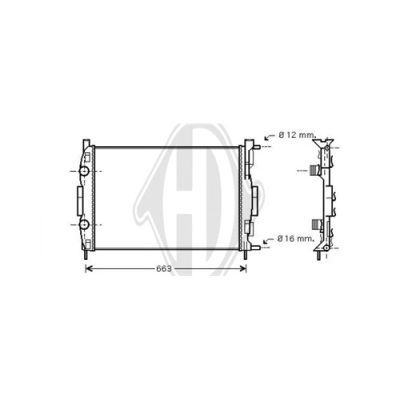 DIEDERICHS Радиатор, охлаждение двигателя DCM2924
