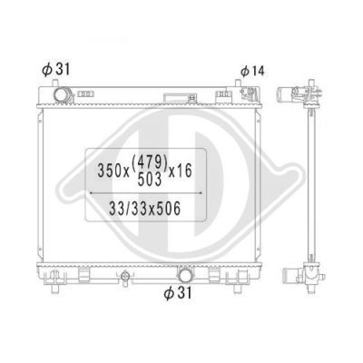 DIEDERICHS Радиатор, охлаждение двигателя DCM3270