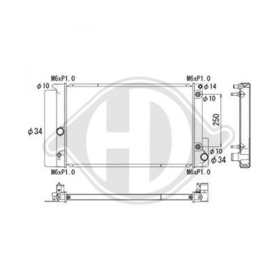 DIEDERICHS Радиатор, охлаждение двигателя DCM3350
