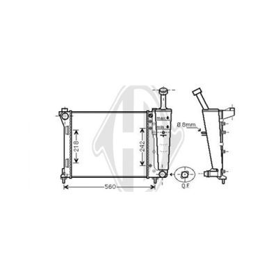 DIEDERICHS Радиатор, охлаждение двигателя DCM3543