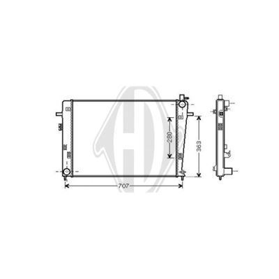 DIEDERICHS Радиатор, охлаждение двигателя DCM3705