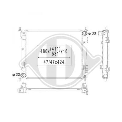 DIEDERICHS Радиатор, охлаждение двигателя DCM3801