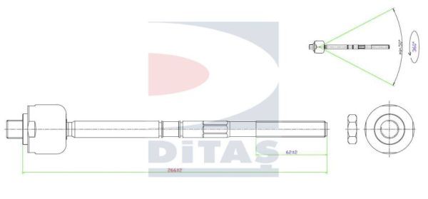 DITAS vidinė skersinė vairo trauklė A2-5413