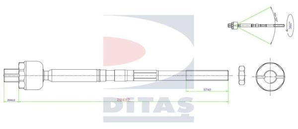 DITAS Осевой шарнир, рулевая тяга A2-5640