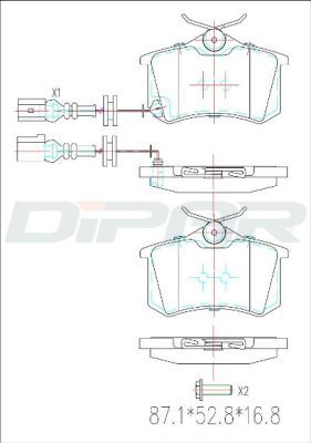 DITAS Комплект тормозных колодок, дисковый тормоз DFB2387