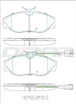 DITAS Комплект тормозных колодок, дисковый тормоз DFB2710