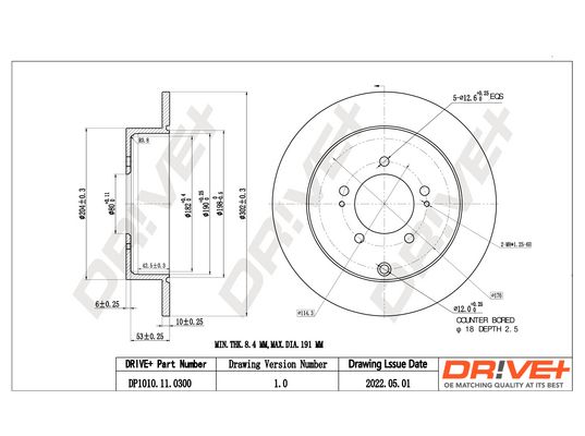 DR!VE+ Тормозной диск DP1010.11.0300