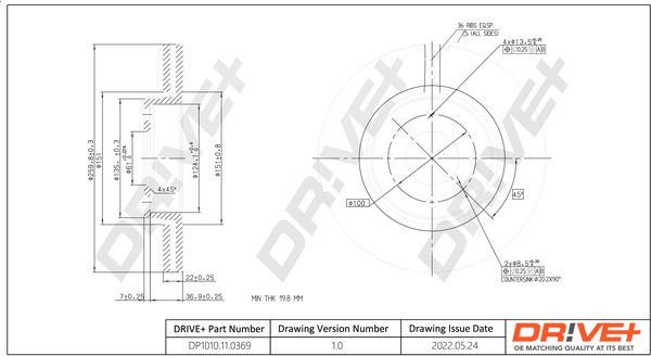 DR!VE+ Тормозной диск DP1010.11.0369