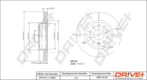 DR!VE+ Тормозной диск DP1010.11.0852