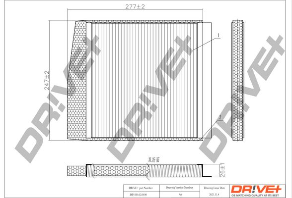 DR!VE+ filtras, salono oras DP1110.12.0030