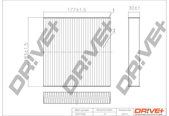 DR!VE+ filtras, salono oras DP1110.12.0046