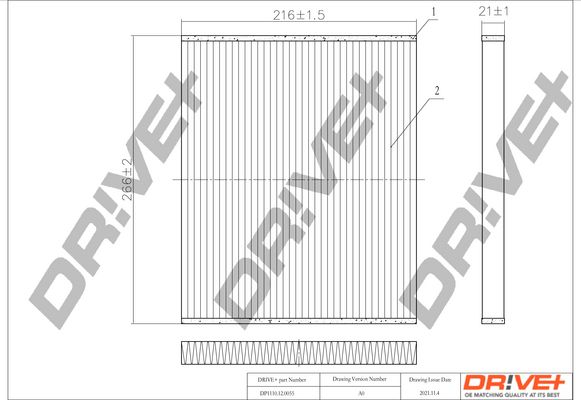 DR!VE+ filtras, salono oras DP1110.12.0055