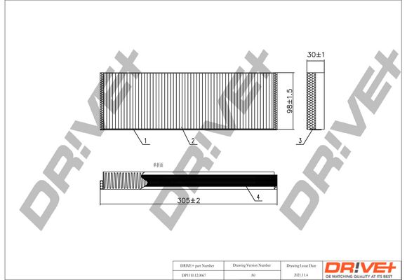 DR!VE+ filtras, salono oras DP1110.12.0067