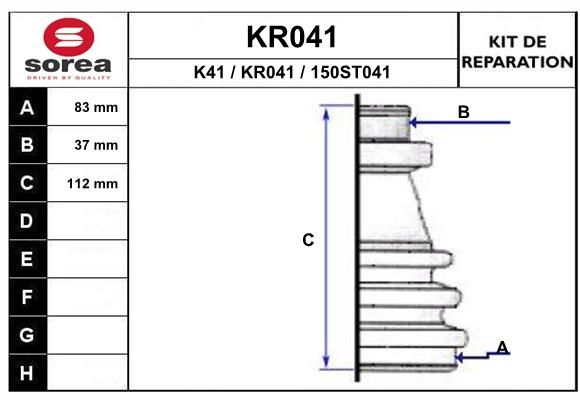 EAI Комплект пылника, приводной вал KR041