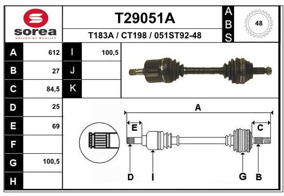 EAI kardaninis velenas T29051A