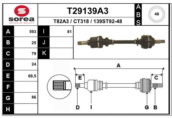 EAI kardaninis velenas T29139A3