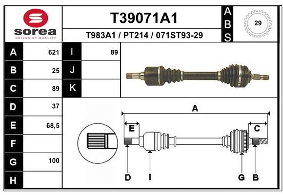 EAI Приводной вал T39071A1