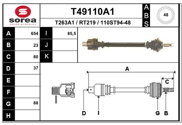 EAI kardaninis velenas T49110A1