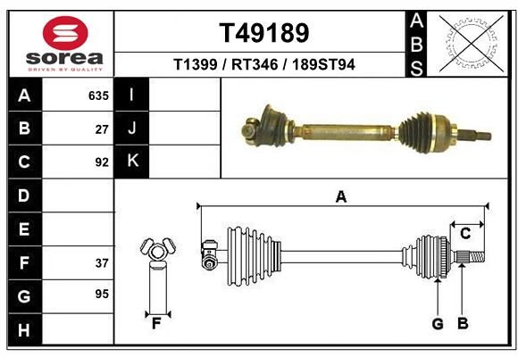 EAI Приводной вал T49189