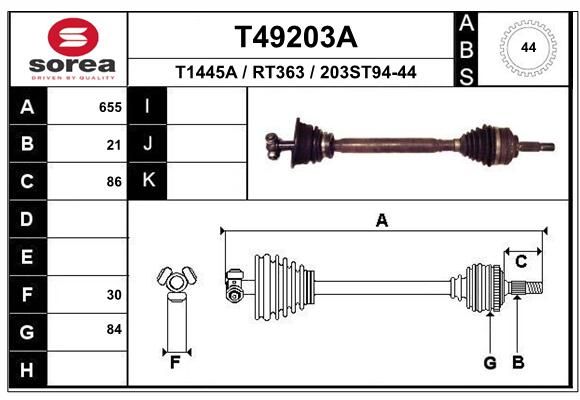 EAI kardaninis velenas T49203A