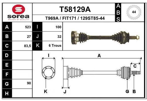 EAI kardaninis velenas T58129A