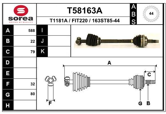 EAI kardaninis velenas T58163A