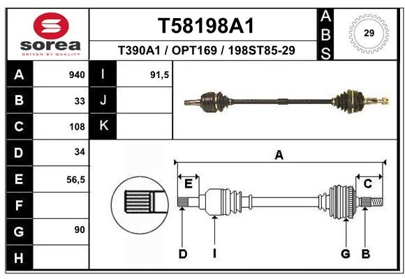 EAI kardaninis velenas T58198A1